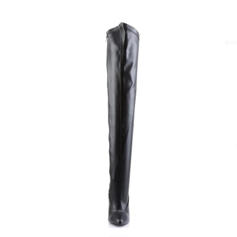 Black Pleaser Dagger-3060 Vegan Leather Women's Thigh High Boots | AUSTRALIA CVXHW