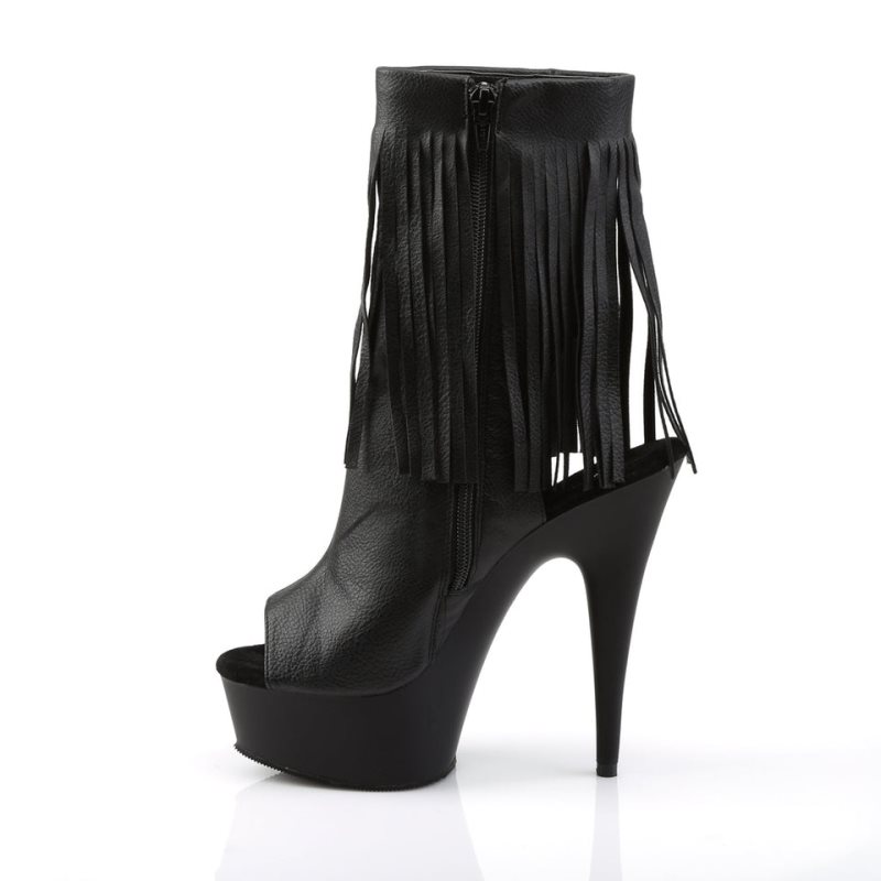 Black Pleaser Delight-1019 Vegan Leather Women's Heels Boots | AU UYSDCKI