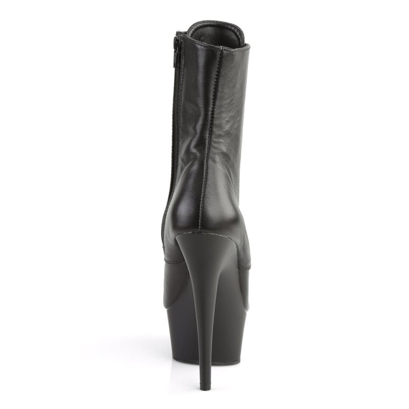 Black Pleaser Delight-1020 Leather Women's Heels Boots | AU MZYGEOJ