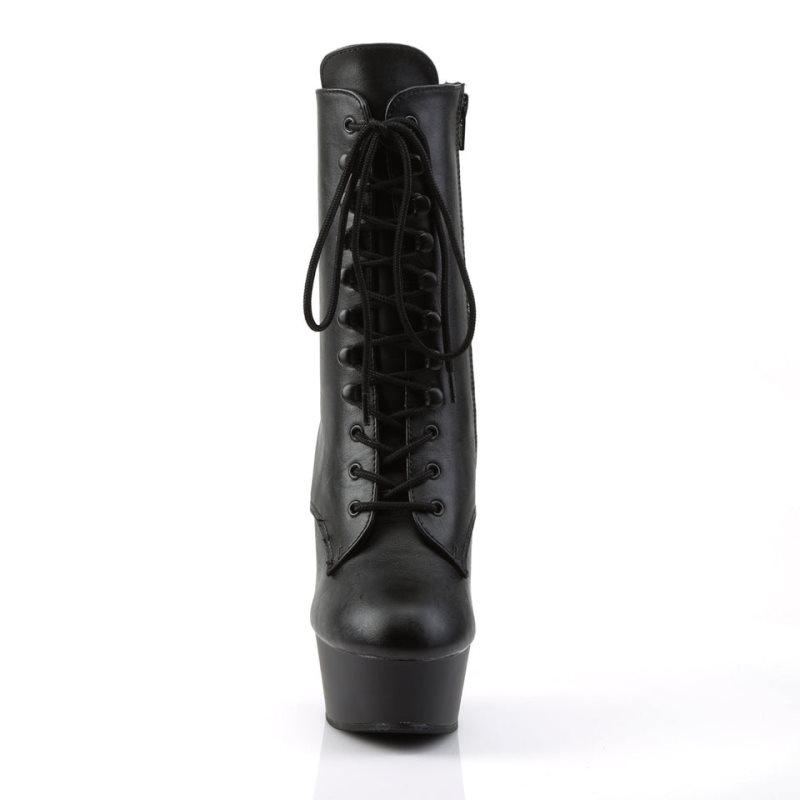 Black Pleaser Delight-1020 Vegan Leather Women's Heels Boots | AUSTRALIA XYWFT