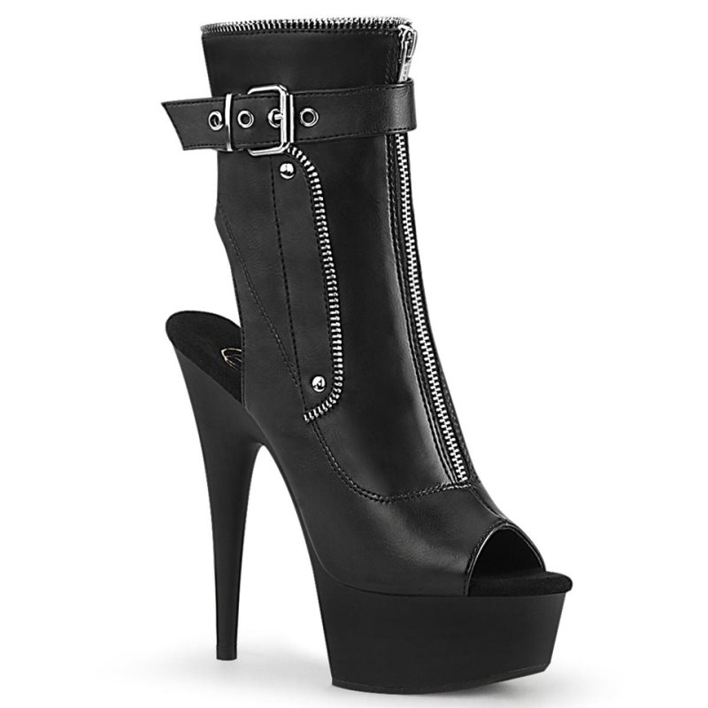 Black Pleaser Delight-1035 Vegan Leather Women\'s Heels Boots | AUSTRALIA HDAWS