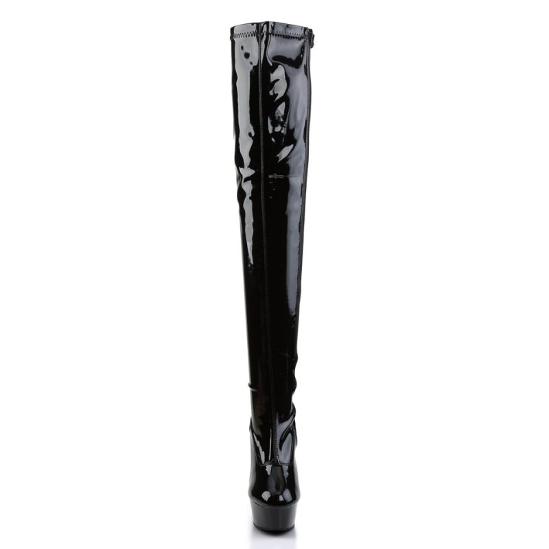 Black Pleaser Delight-3000 Women's Thigh High Boots | AU EUDOYSK