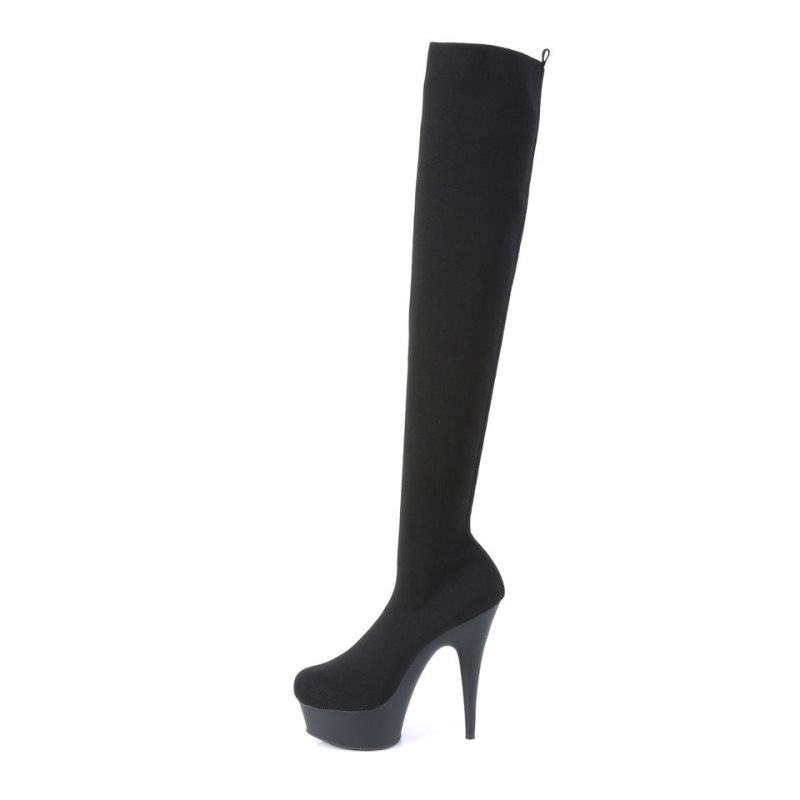 Black Pleaser Delight-3002-1 Women's Thigh High Boots | AU JCTDYHS