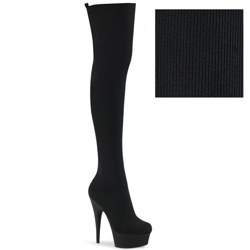 Black Pleaser Delight-3002-1 Women\'s Thigh High Boots | AU JCTDYHS