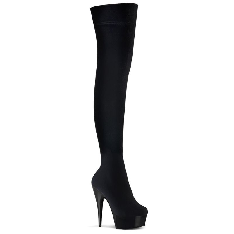 Black Pleaser Delight-3002 Women\'s Thigh High Boots | AUSTRALIA QLWMN