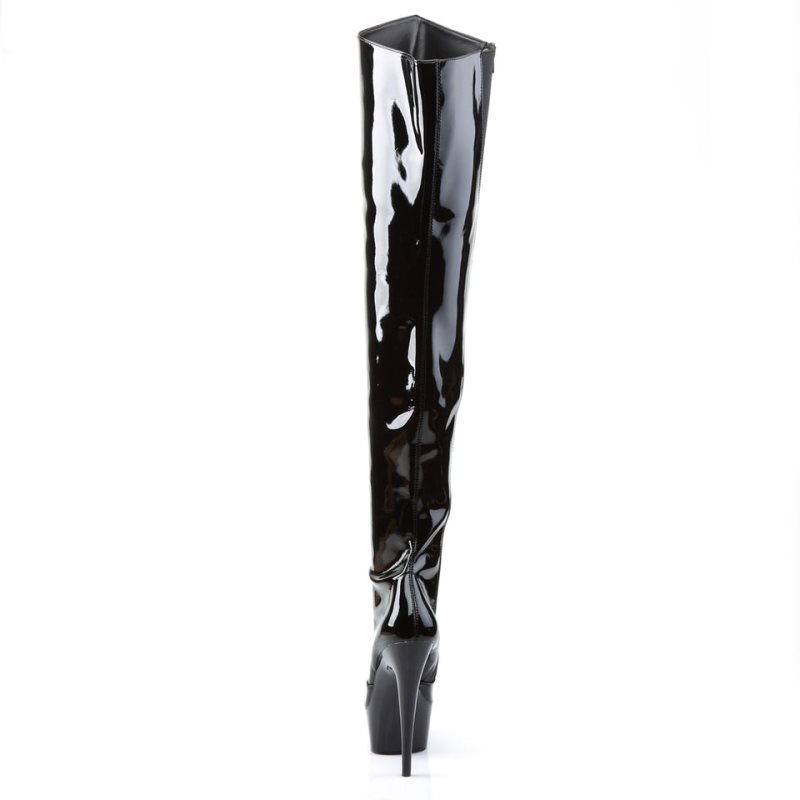 Black Pleaser Delight-3010 Women's Thigh High Boots | AUSTRALIA IFLXR