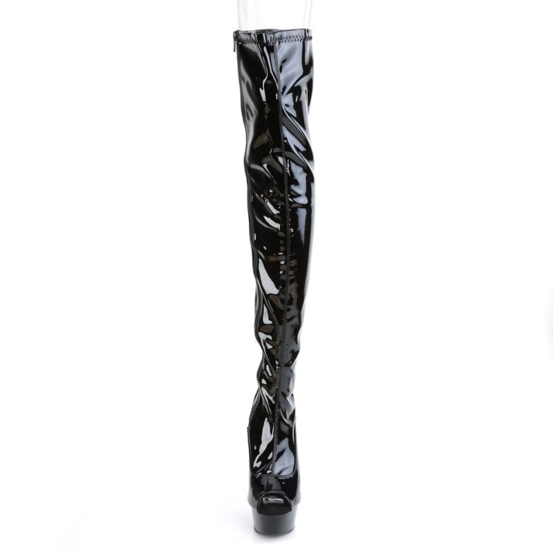 Black Pleaser Delight-3011 Women's Thigh High Boots | AU EMQGFAJ