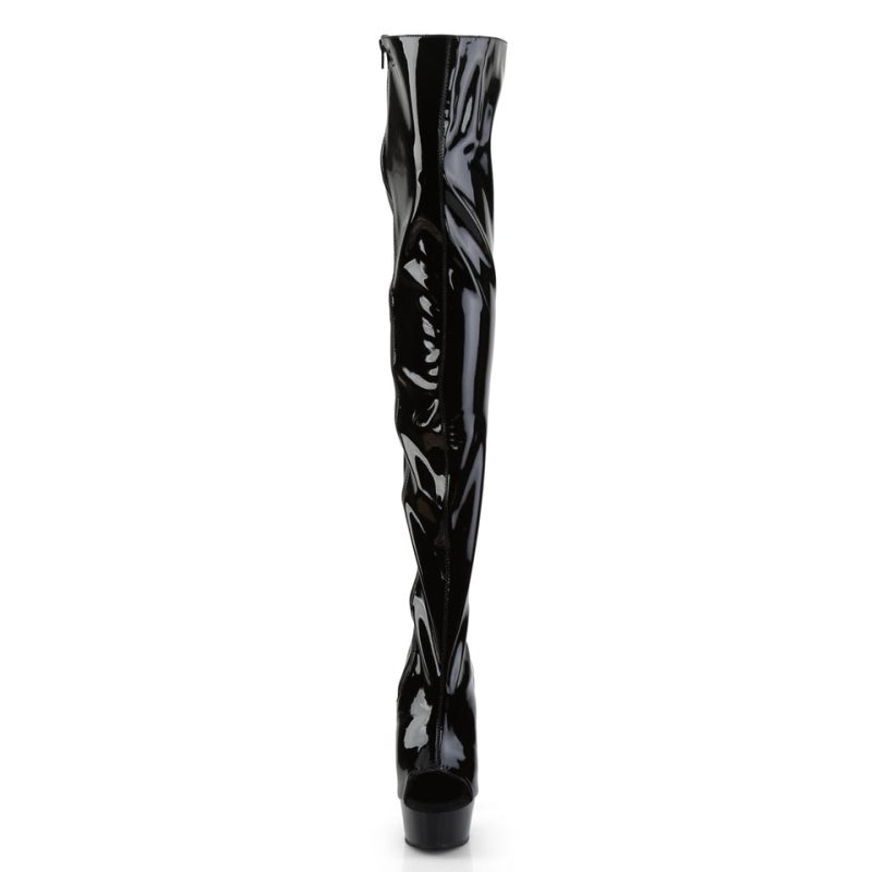 Black Pleaser Delight-3017 Women's Thigh High Boots | AUSTRALIA ZAPUX