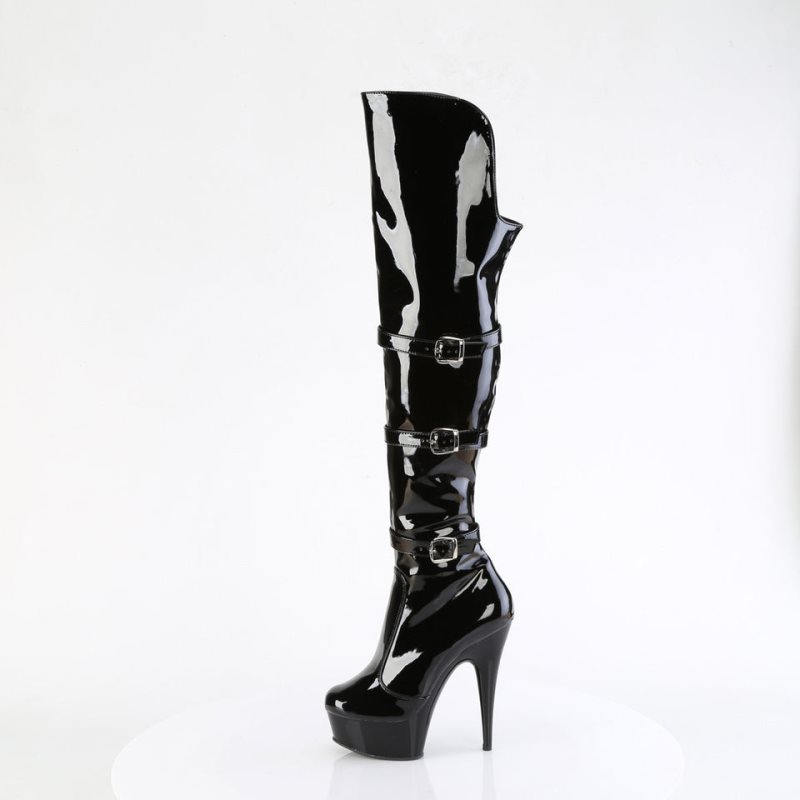 Black Pleaser Delight-3018 Women's Thigh High Boots | AU ZELGMQA