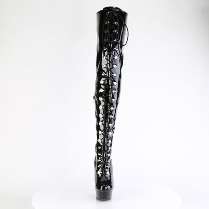 Black Pleaser Delight-3022 Women's Thigh High Boots | AUSTRALIA IKWOZ