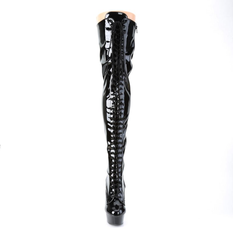 Black Pleaser Delight-3023 Women's Thigh High Boots | AUSTRALIA LGBEC