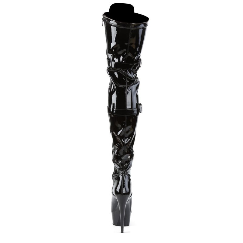 Black Pleaser Delight-3028 Women's Thigh High Boots | AUSTRALIA TJOKN