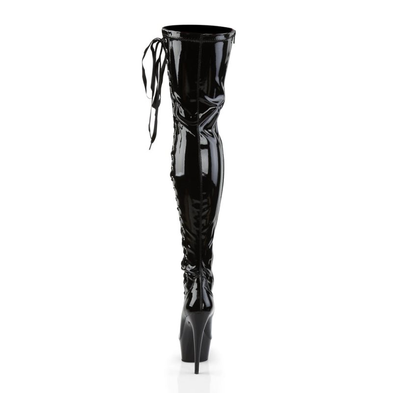 Black Pleaser Delight-3050 Women's Thigh High Boots | AU QKBHVFD