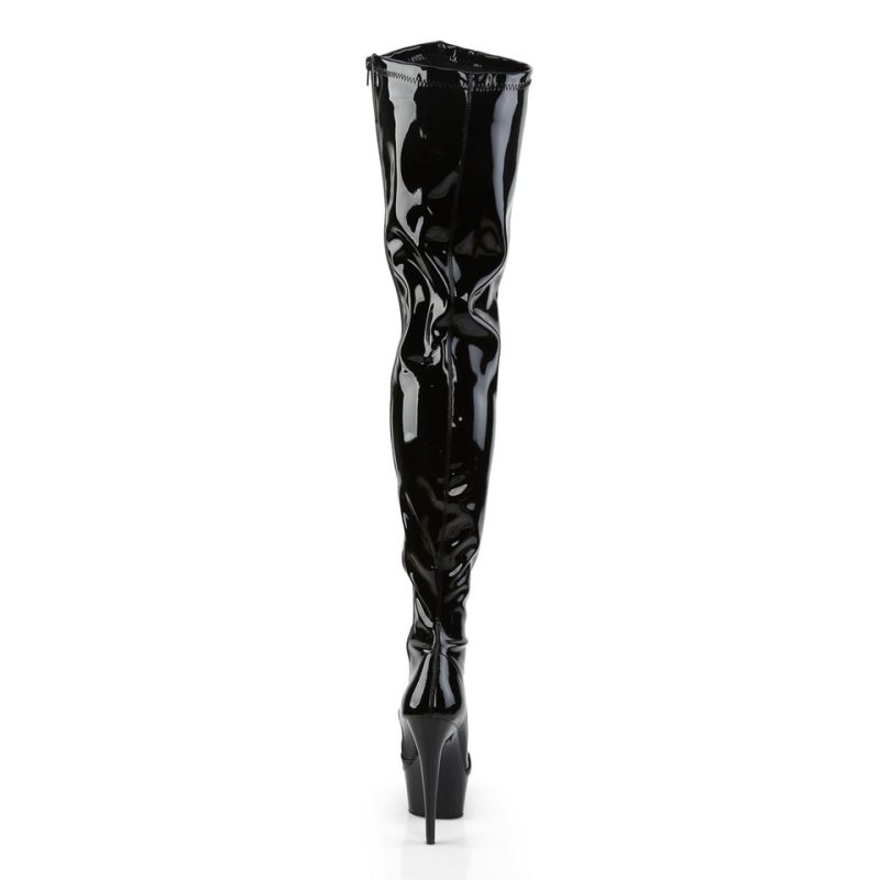 Black Pleaser Delight-4000 Women's Thigh High Boots | AUSTRALIA CHZID