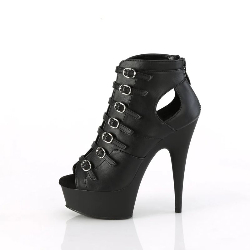 Black Pleaser Delight-600-11 Vegan Leather Women's Heels Boots | AU HDUYRJZ