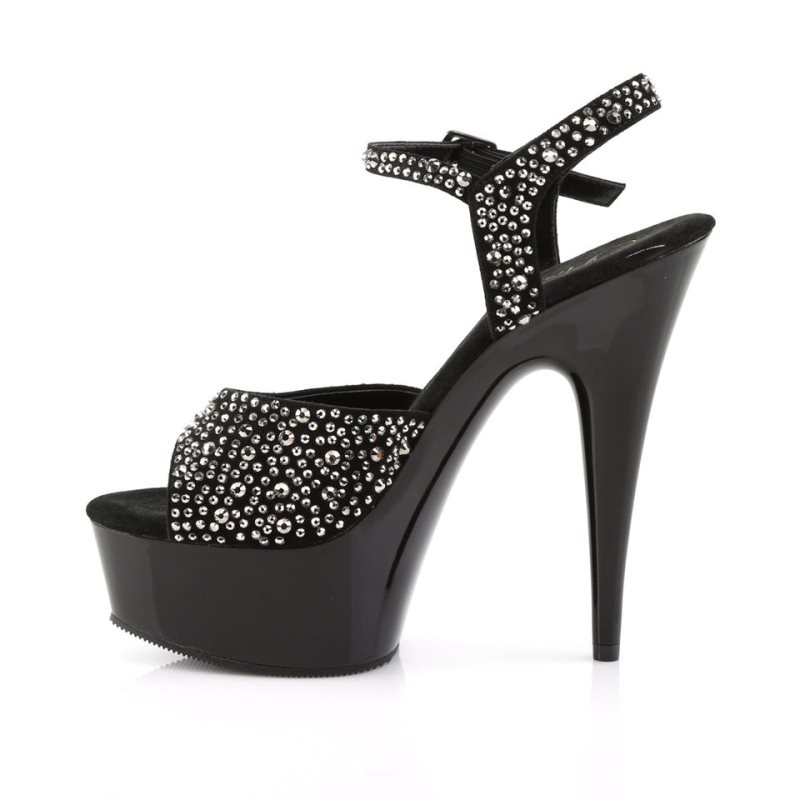 Black Pleaser Delight-609RS Suede Women's Platform Heels Sandals | AU PZOCTAK