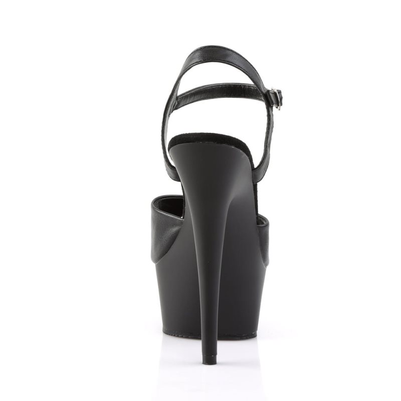 Black Pleaser Delight-609 Vegan Leather Women's Platform Heels Sandals | AUSTRALIA JGKDO