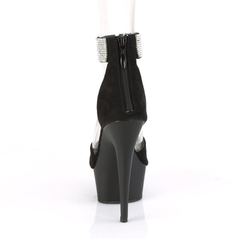 Black Pleaser Delight-625 Suede Women's Platform Heels Sandals | AUSTRALIA TXJNR