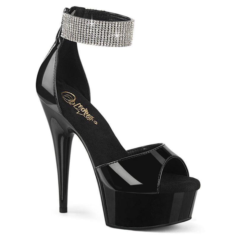 Black Pleaser Delight-625 Women\'s Platform Heels Sandals | AUSTRALIA PNYQF