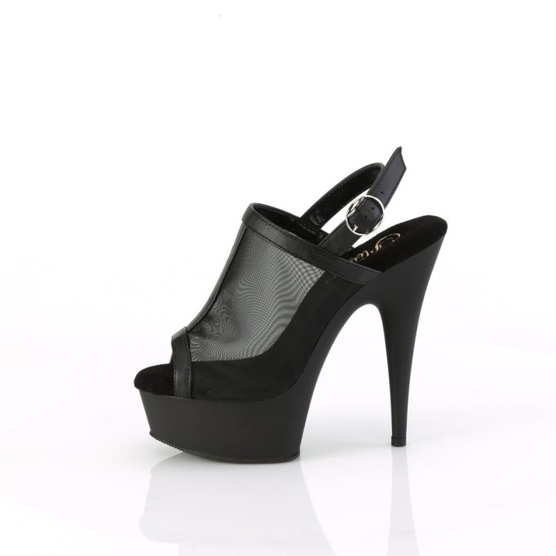 Black Pleaser Delight-636 Vegan Leather Women's Platform Heels Sandals | AUSTRALIA MGBTN