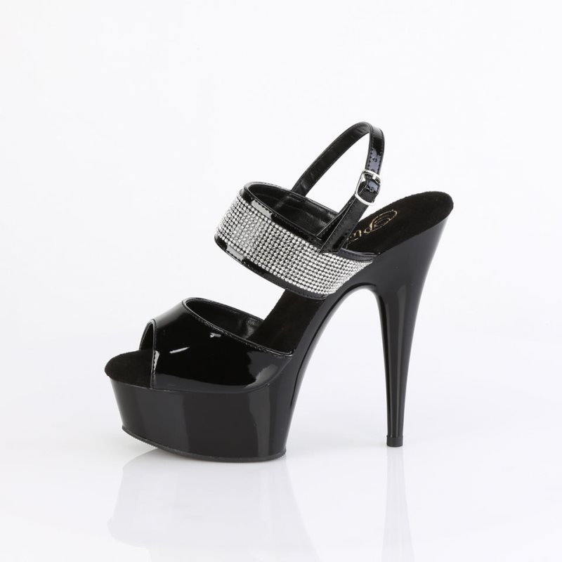 Black Pleaser Delight-639 Women's Platform Heels Sandals | AU VLIXZCA