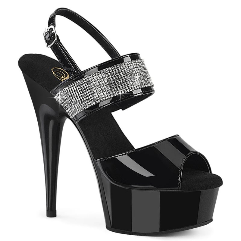 Black Pleaser Delight-639 Women\'s Platform Heels Sandals | AU VLIXZCA