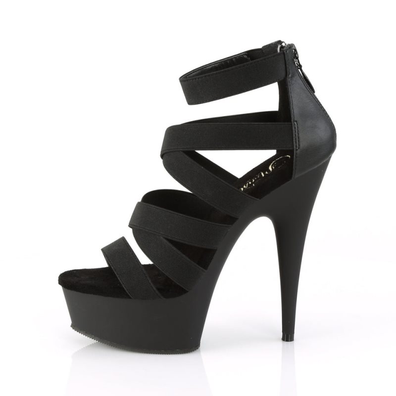 Black Pleaser Delight-659 Vegan Leather Women's Platform Heels Sandals | AU FQCUTAH