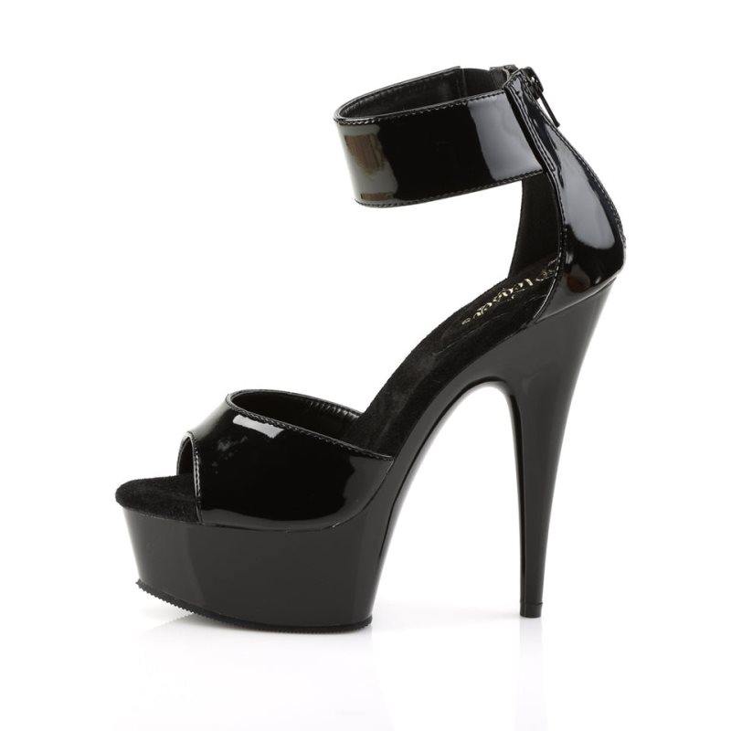 Black Pleaser Delight-670-3 Women's Platform Heels Sandals | AU CQVSLFU