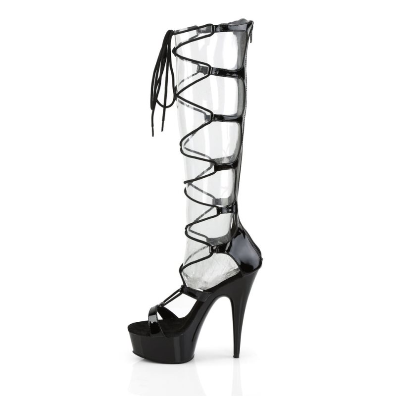 Black Pleaser Delight-698 Women's Platform Heels Sandals | AU GBMNTSX