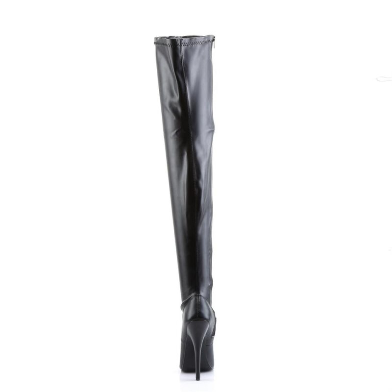 Black Pleaser Domina-3000 Vegan Leather Women's Thigh High Boots | AU QZHIFYD