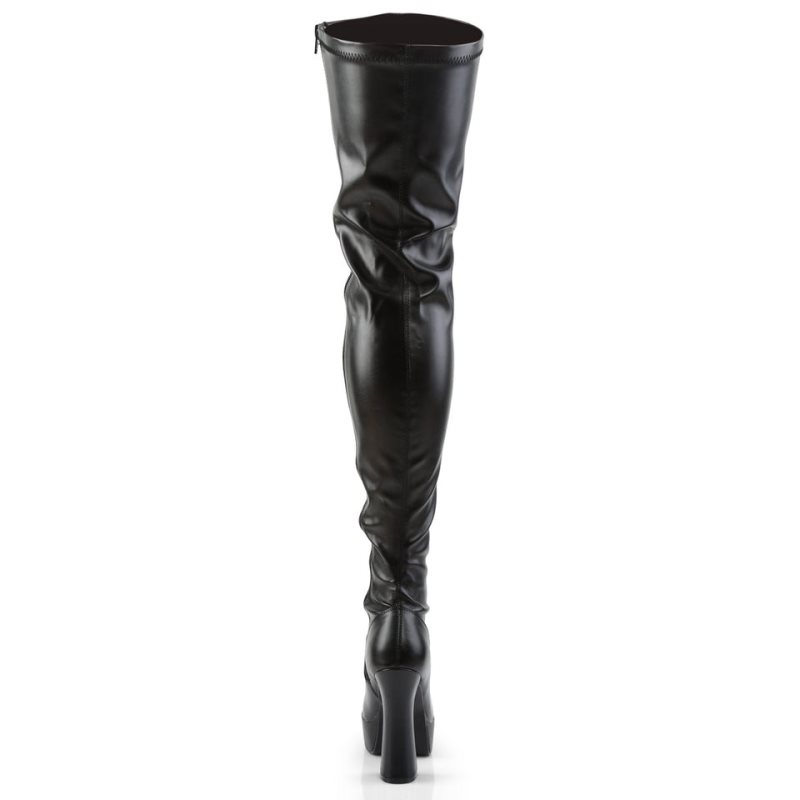 Black Pleaser Electra-3000Z Vegan Leather Women's Thigh High Boots | AU GWYKFSB