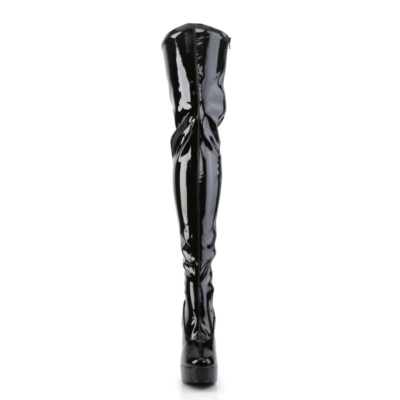 Black Pleaser Electra-3000Z Women's Thigh High Boots | AUSTRALIA NPTMR