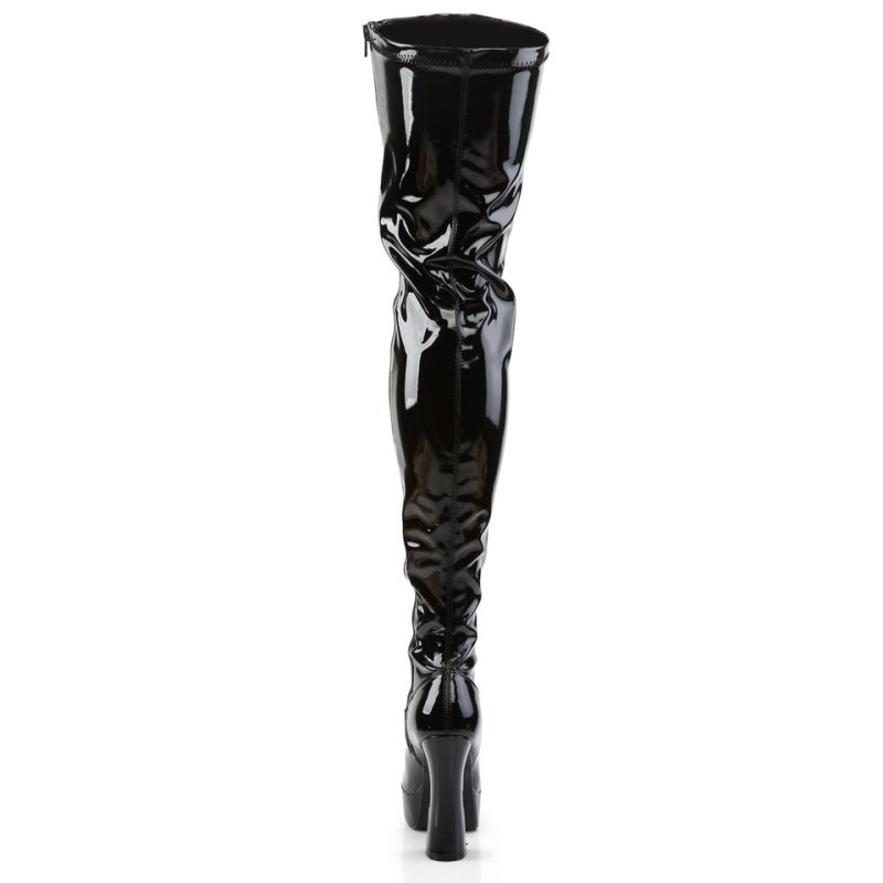 Black Pleaser Electra-3000Z Women's Thigh High Boots | AUSTRALIA NPTMR