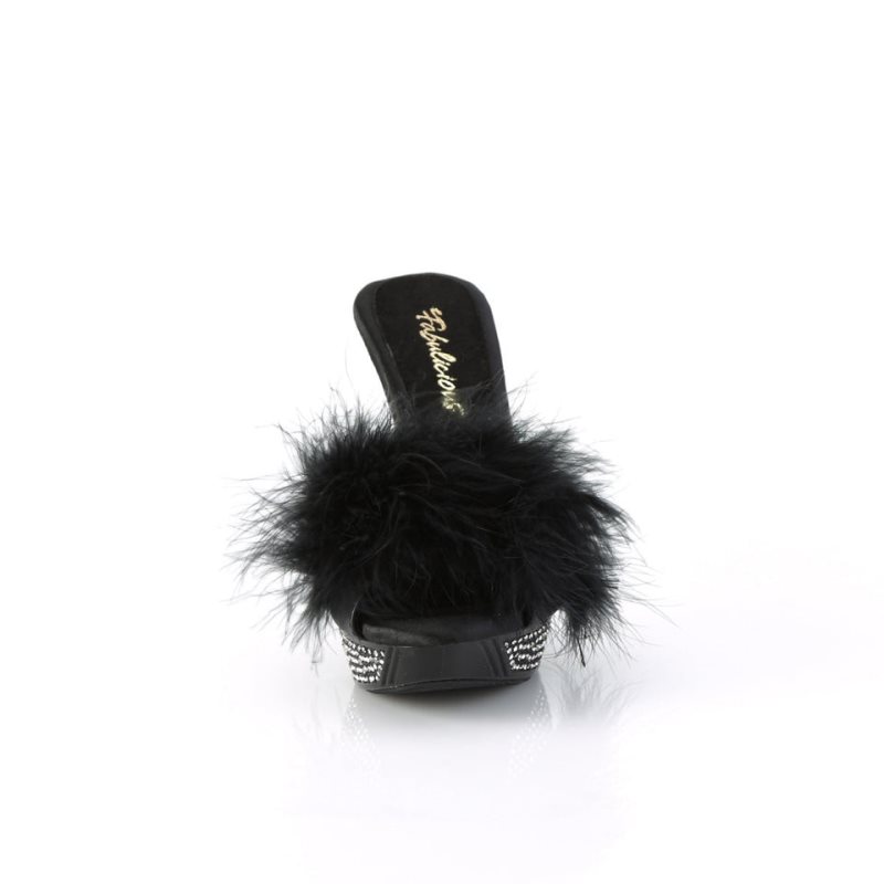 Black Pleaser Elegant-401F Women's Platform Slides | AU JQFMTPG