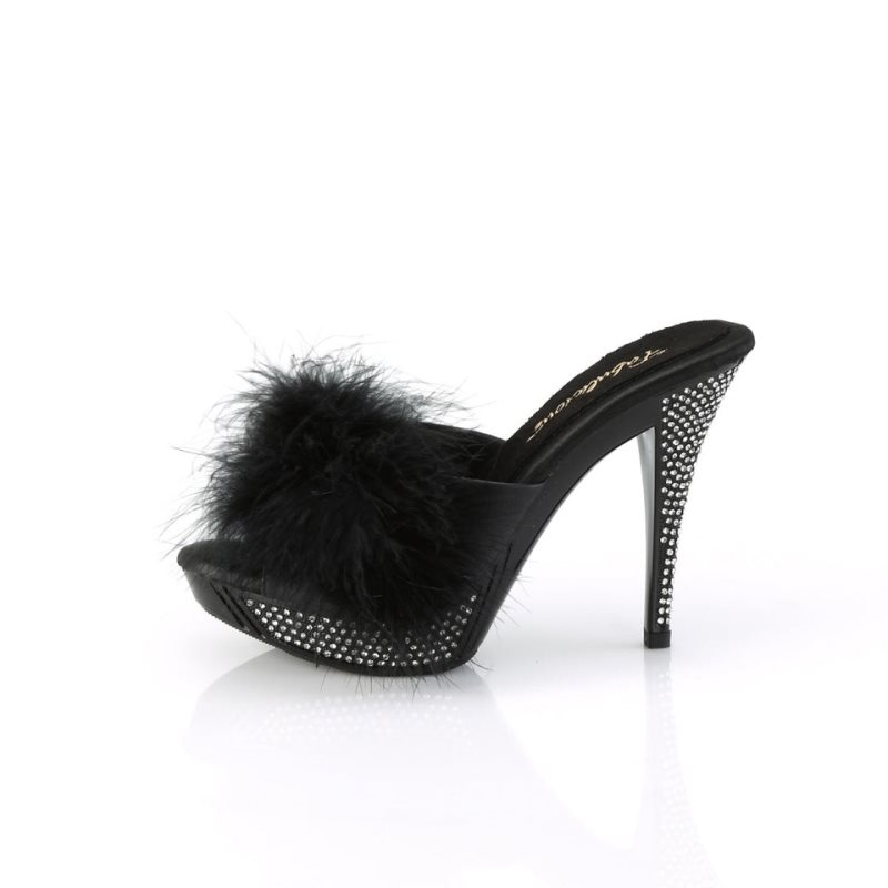 Black Pleaser Elegant-401F Women's Platform Slides | AU JQFMTPG