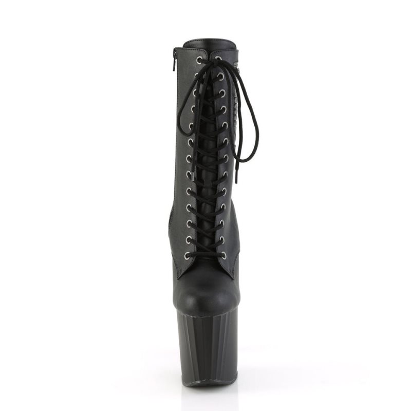 Black Pleaser Enchant-1040PK Vegan Leather Women's Heels Boots | AU YLEJHSF