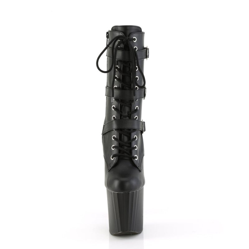 Black Pleaser Enchant-1043 Vegan Leather Women's Heels Boots | AU JKICZHT