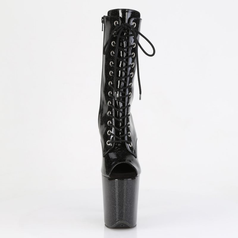 Black Pleaser Flamingo-1041GP Glitter Women's Heels Boots | AU IKRVQPL