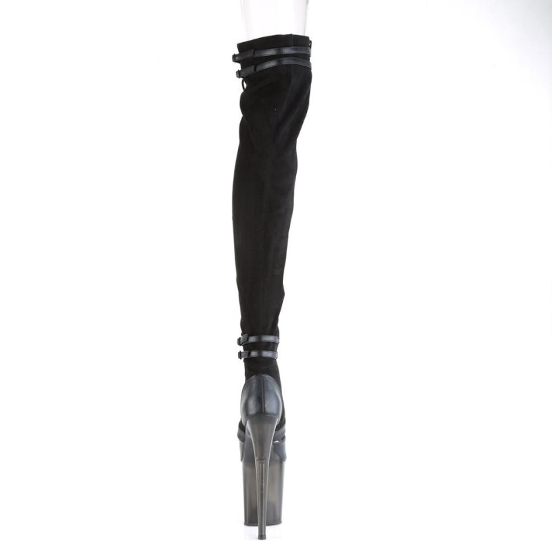 Black Pleaser Flamingo-3027 Suede Women's Thigh High Boots | AUSTRALIA WHUFO