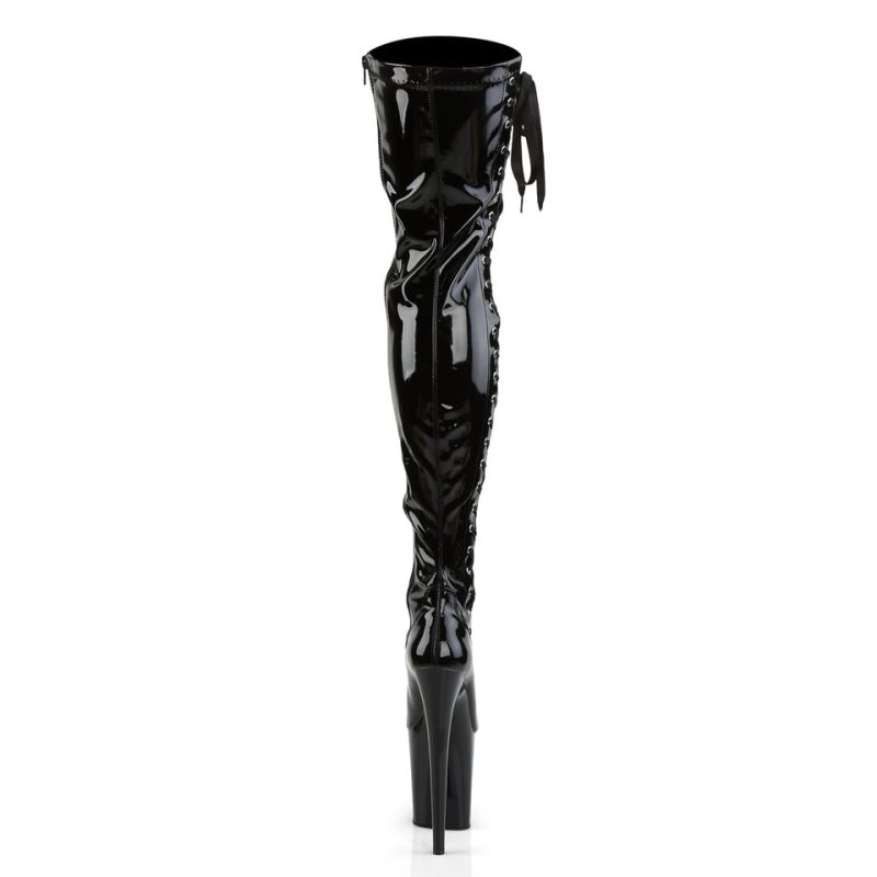 Black Pleaser Flamingo-3050 Women's Thigh High Boots | AU KOTGQVS