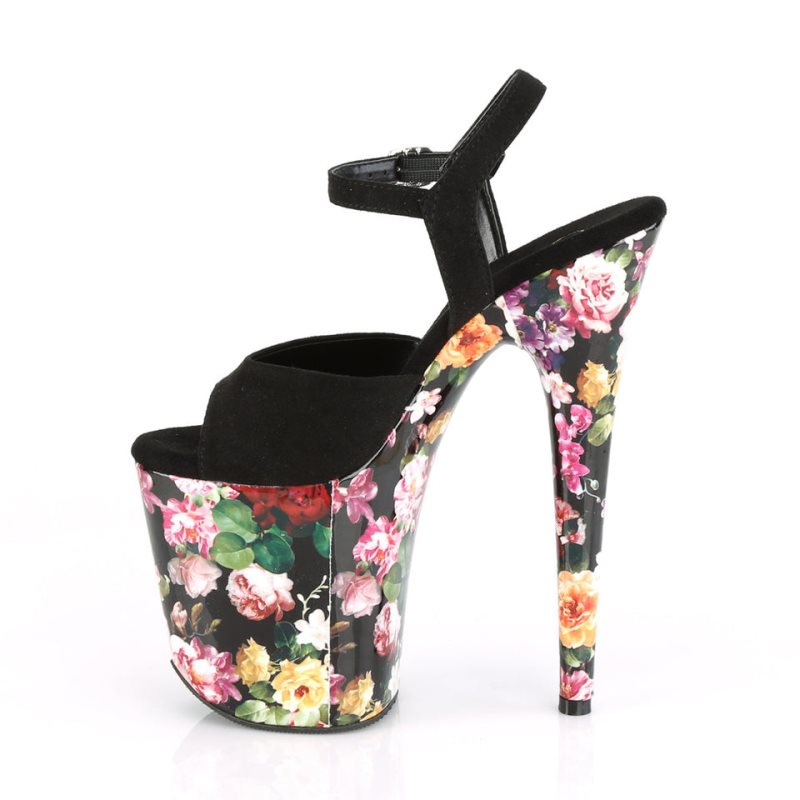 Black Pleaser Flamingo-809WR Suede Women's Platform Heels Sandals | AU CUTENDY