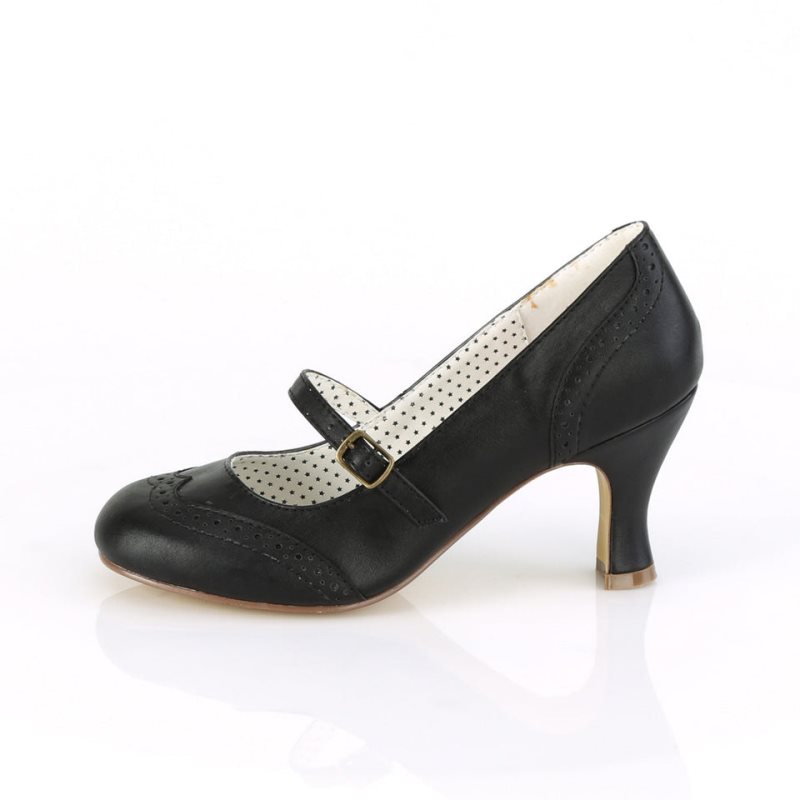 Black Pleaser Flapper-32 Vegan Leather Women's Pumps | AU QZWEGJR