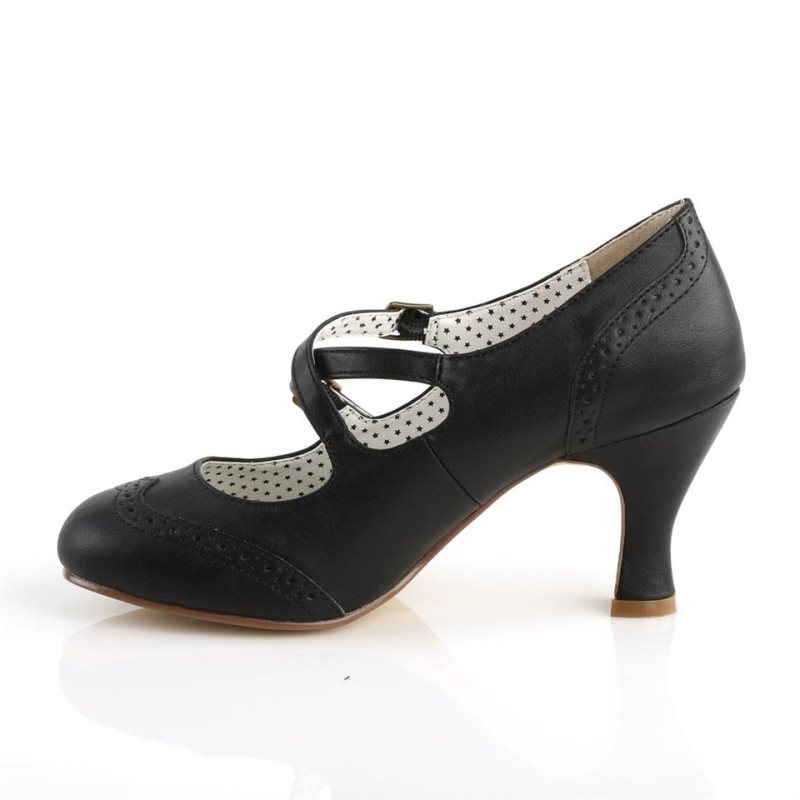 Black Pleaser Flapper-35 Vegan Leather Women's Pumps | AUSTRALIA MNJPA