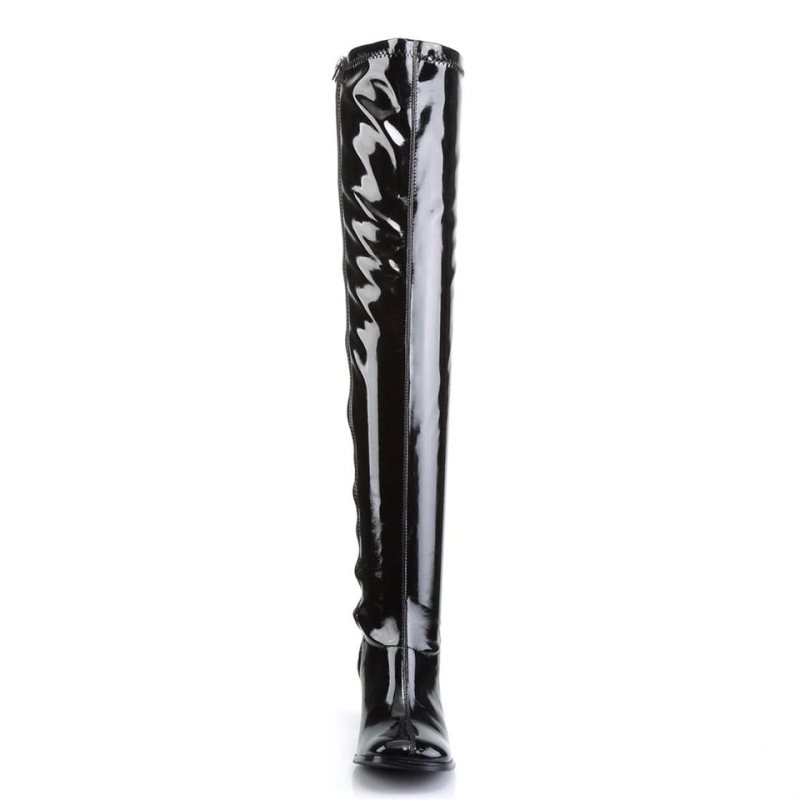 Black Pleaser Gogo-3000 Women's Thigh High Boots | AUSTRALIA GWRFK