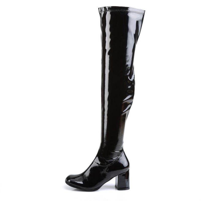 Black Pleaser Gogo-3000 Women's Thigh High Boots | AUSTRALIA GWRFK