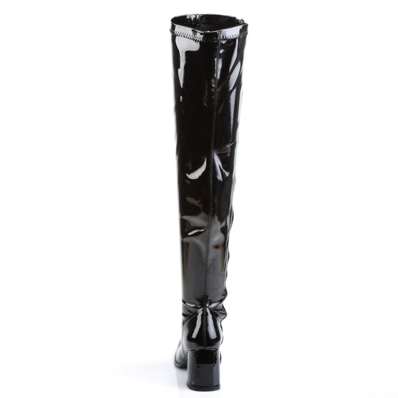 Black Pleaser Gogo-3000 Women's Thigh High Boots | AUSTRALIA GWRFK