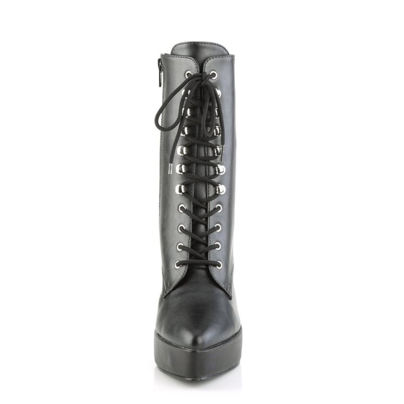 Black Pleaser Indulge-1020 Vegan Leather Women's Heels Boots | AU JDMBAVG