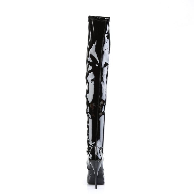 Black Pleaser Indulge-3000 Women's Thigh High Boots | AUSTRALIA PACGY