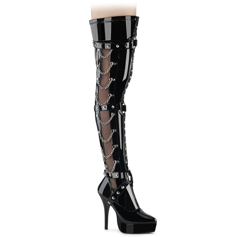 Black Pleaser Indulge-3026 Women\'s Thigh High Boots | AUSTRALIA IARMO