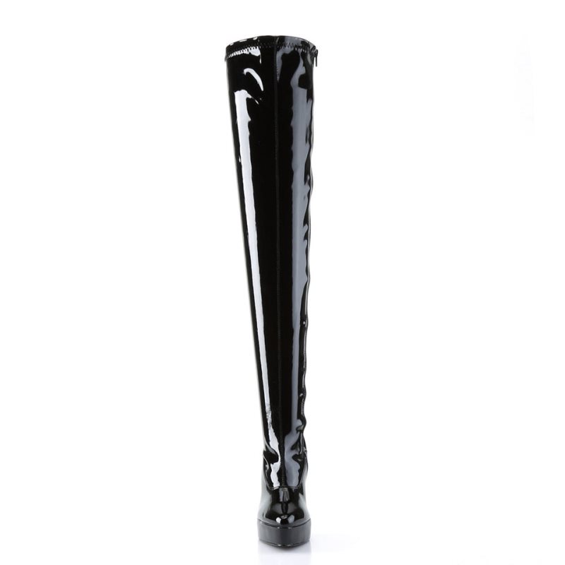 Black Pleaser Indulge-3063 Women's Thigh High Boots | AU RUEHVSW